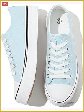 Women's Canvas Sneakers Low Top Lace Up Fashion Tennis Shoes